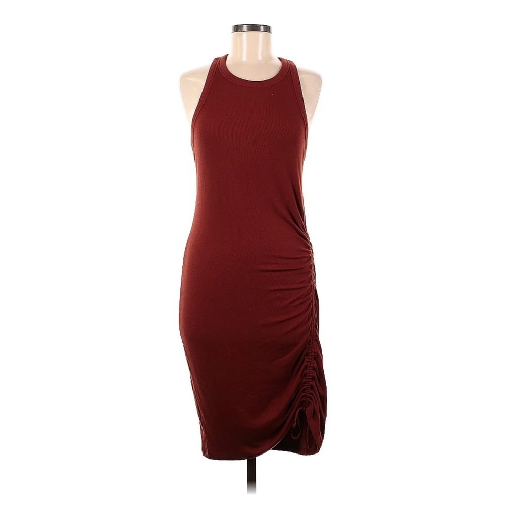 Old Navy Active red ruched ribbed dress